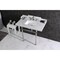 Kingston Brass 36 Carrara Marble Console Sink with Brass Legs, Marble WhitePolished Nickel LMS3630MBSQ6 - alternate 2